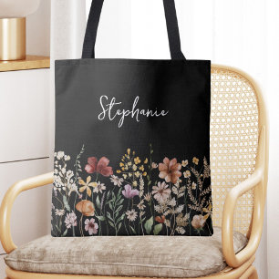 Bolsa Tote Monograma Aquarela Floral Bonito