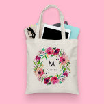 Bolsa Tote Monograma Aquarela Na moda Floral Moderno<br><div class="desc">Girly Girl Graphics no Zazzle: Monograma Watercolor Floral Na moda Chic Modern Tote Bag - Na moda Tendy Colorful Pastel Pink, Country Green, e Vintage Rustic Watercolor Floral Flowers Wreath Teen Girls and Women's Divertion Personalizável para Personalizar com seu nome e Clássico Monograma Moderno Inicial A carta de fotografia torna...</div>