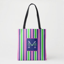 Bolsa Tote Monograma azul de Marinho verde-pré-colorido 