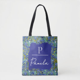 Bolsa Tote Monograma Azul Verde Íris de Van Gogh
