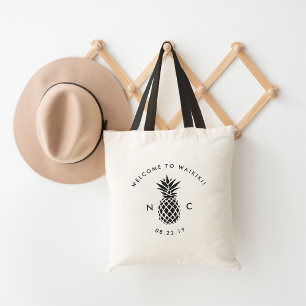 Bolsa Tote Monograma bem-vindo Wedding do abacaxi do saco  
