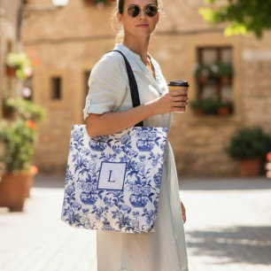 Bolsa Tote Monograma Blue Chinoiserie