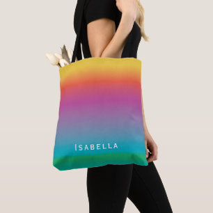 Bolsa Tote Monograma bonito colorido de Ombre do inclinação