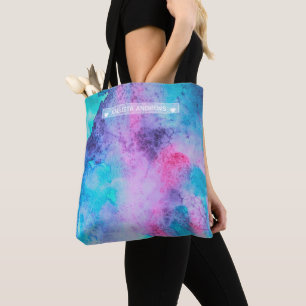 Bolsa Tote Monograma bonito cor azul púrpura salgada