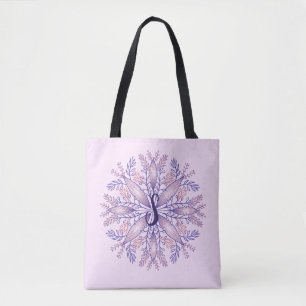 Bolsa Tote Monograma Botânico cottagecore boho cor-de-rosa fl