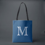 Bolsa Tote Monograma branco azul náutico<br><div class="desc">Este bolsa é certo assentar bem em um favorito! Projetado em uma máscara bonita do azul náutico,  esta sacola pode ser personalizada com um monograma ou uma inicial de sua escolha. Faz um grande bolsa para a praia,  umas férias,  viagem,  livros,  artesanatos,  ou para seu saco diário.</div>