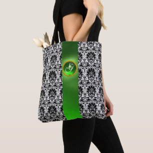BOLSA TOTE MONOGRAMA BRANCO PRETO CHIQUE DA GEMA DO VERDE