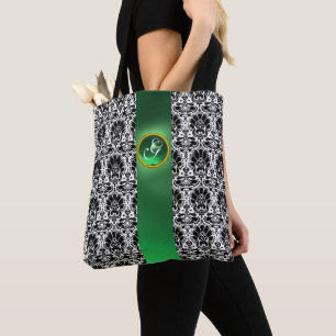 BOLSA TOTE MONOGRAMA BRANCO PRETO CHIQUE DA GEMA DO VERDE DE