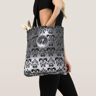 BOLSA TOTE MONOGRAMA BRANCO PRETO CINZENTO CLÁSSICO DE PEDRA