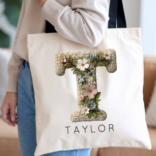 Bolsa Tote Monograma Caprichoso Jardim Mamãe Vovó Tia Persona