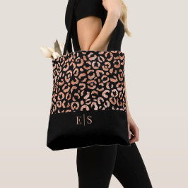Bolsa Tote Monograma Chic Leopard Animal Print Token Bag