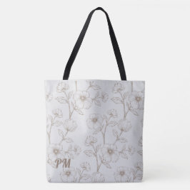 Bolsa Tote Monograma Cinza Personalizado