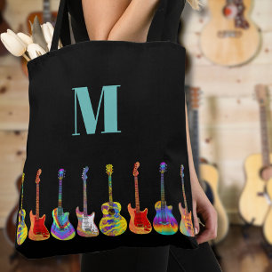 Bolsa Tote Monograma Colorido de Guitarra
