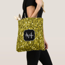 Monograma com brilho falso amarelo dourado escuro