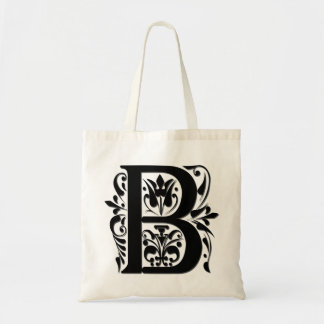 Bolsa Tote Monograma com letra inicial B - estilo de recorte 