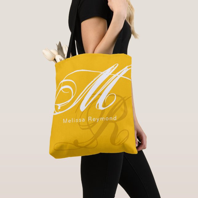Bolsa Tote Monograma completo amarelo espectral (Close Up)