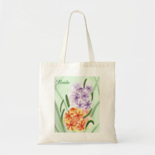 Bolsa Tote Monograma Cor de Laranja Roxo Hyacintura Floral