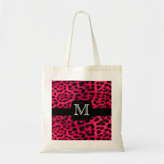Bolsa Tote Monograma cor-de-rosa do leopardo