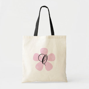 Bolsa Tote Monograma cor-de-rosa O da flor