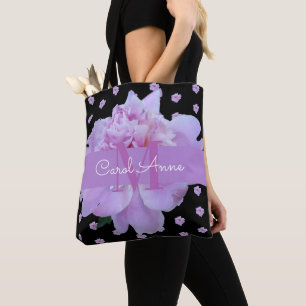 Bolsa Tote Monograma Cor-de-rosa Púrpura Floral Púrpura Cláss