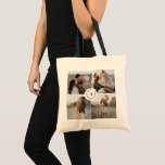 Bolsa Tote Monograma coroa moderna colagem de fotos elegantes<br><div class="desc">Monograma de uma nova e elegante coleção de fotos,  presente de família de colagem personalizado tote bag design. Parte de uma coleção de classe simples moderna.</div>