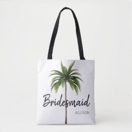 Bolsa Tote Monograma da Árvore Palm de Casamento de Praia Mod