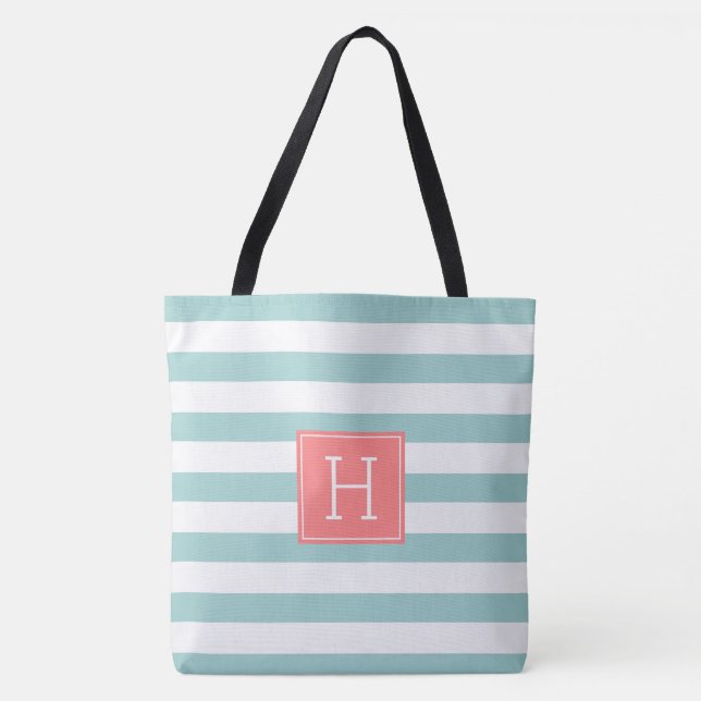 Bolsa Tote Monograma da Casa da Moeda e Coral (Frente)