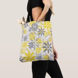 Bolsa Tote Monograma da Cinza amarela
