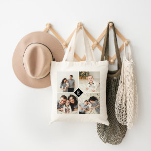 Bolsa Tote Monograma da Família de Colagem de Fotos do Instag