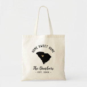 Bolsa Tote Monograma da Família Home Sweet da Carolina do Sul