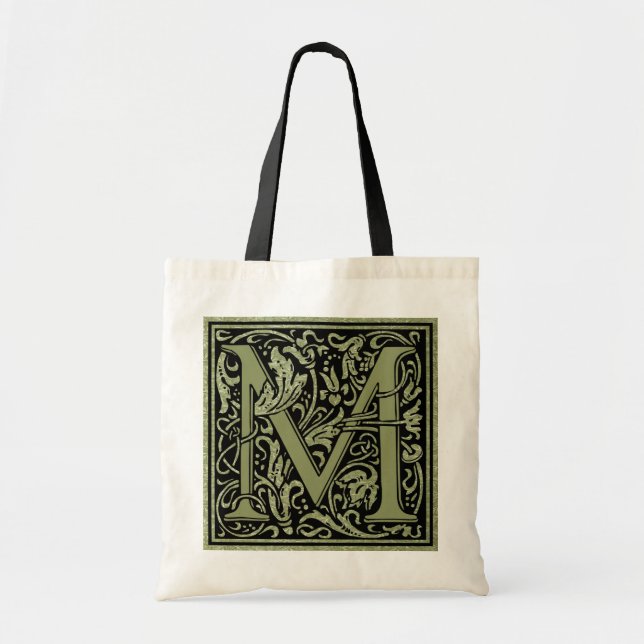 Bolsa Tote Monograma da letra da letra M primeiro (Frente)