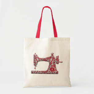 Bolsa Tote Monograma da Máquina de Costura Red Dam