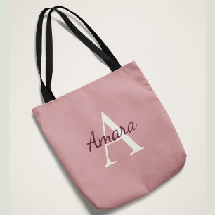 Bolsa Tote Monograma da Moda Amara Rosa Chá e Fruta Persona