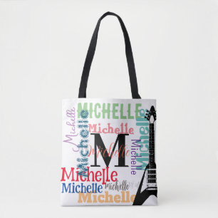 Bolsa Tote monograma da nota musical clf trible com nomes a c