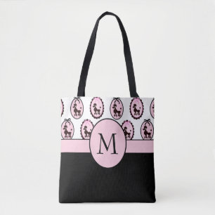 Bolsa Tote Monograma da Parada de Poodle bonito