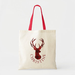 Bolsa Tote Monograma da xadrez de Natal