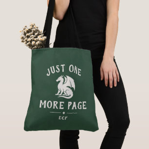 Bolsa Tote Monograma de Amante de Livros de Fantasia de Dragã
