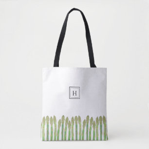 Bolsa Tote Monograma de Aspargos Verdes Frescos