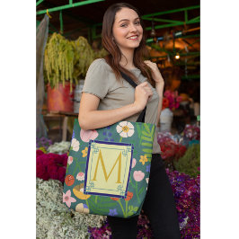 Bolsa Tote Monograma de Botânica primavera