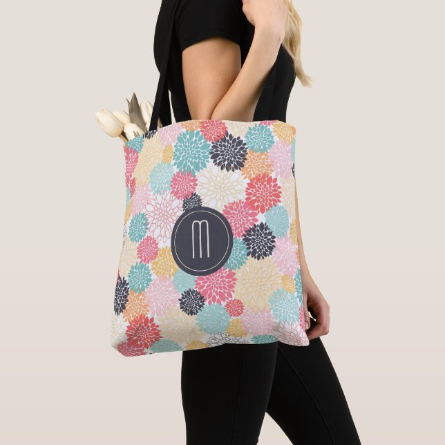 Bolsa Tote Monograma de Burst Floral (Close Up)