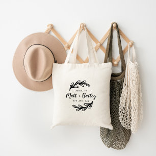 Bolsa Tote Monograma de Casamento de Branch Negrito