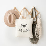 Bolsa Tote Monograma de Casamento Rústico<br><div class="desc">As malas de tote impressas fazem um casamento divertido e funcional a favor que seus hóspedes vão amar! Personalize o modelo com os nomes da noiva e do noivo ou as iniciais do monograma. Adicione sua data de casamento, a cidade, o estado ou o nome do local ou qualquer outro...</div>