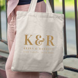 Bolsa Tote Monograma de Casamento Simples Elegante Simples Do<br><div class="desc">Uma coleção minimalista de design de monograma de casamento de produtos com tipografia tradicional clássica em ouro. O design perfeitamente personalizado para o seu dia especial!</div>