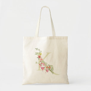 Bolsa Tote Monograma de chá de panela K floral de casamento p