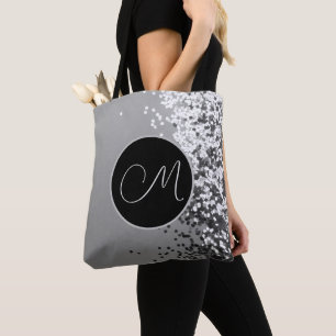 Bolsa Tote Monograma de Confetti Preto do fígado Divertido