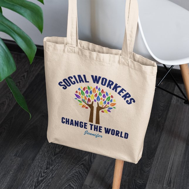 Bolsa Tote Monograma de Cotação Inspiracional de Trabalho Soc (Criador carregado)