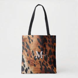 Bolsa Tote Monograma de Cowhide Brown