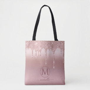 Bolsa Tote Monograma de Drives Litter Dourado rosa