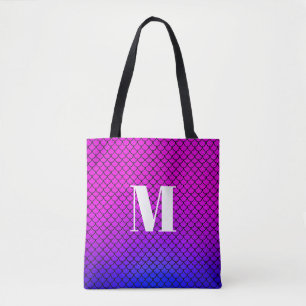 Bolsa Tote Monograma de Escala de Sereia Gradiente Rosa Moder