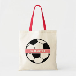 Bolsa Tote Monograma de Esportes Rosa Cinza de Futebol Modern